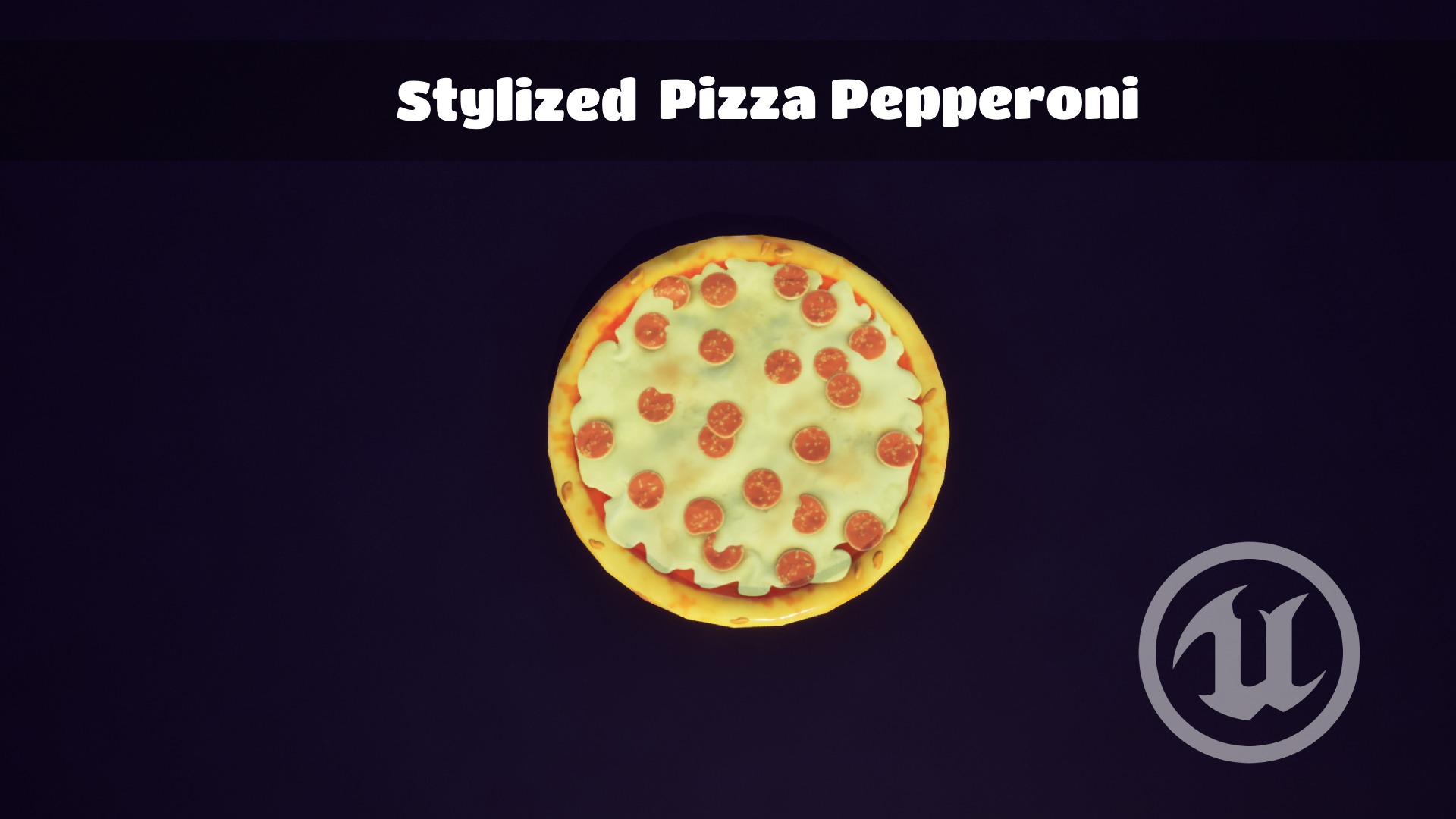 Stylized Pizza Pepperoni Low-poly 3D model_4