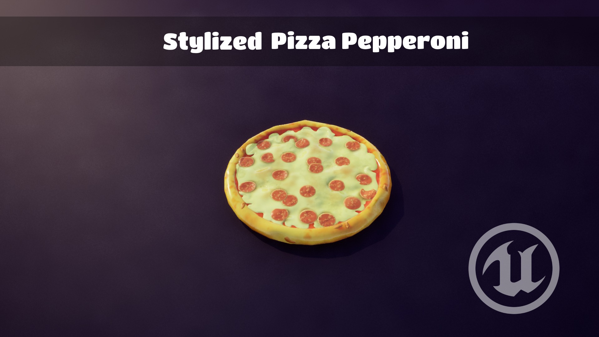 Stylized Pizza Pepperoni Low-poly 3D model_3