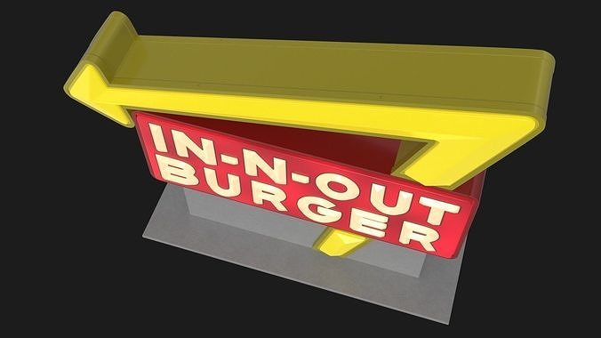 In N Out Burger Stand Light 3D model 5