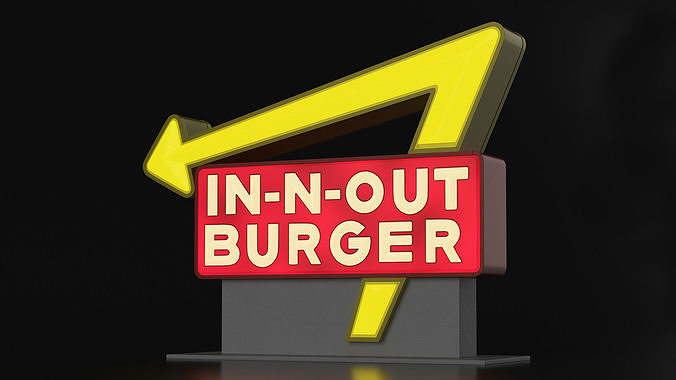 In N Out Burger Stand Light 3D model 3