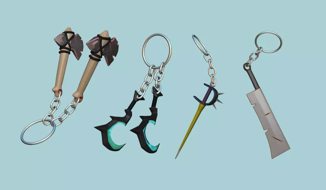 04 Albion Online Weapon Keychain Kit - Bloodletter Carving 3D Model Collection_0