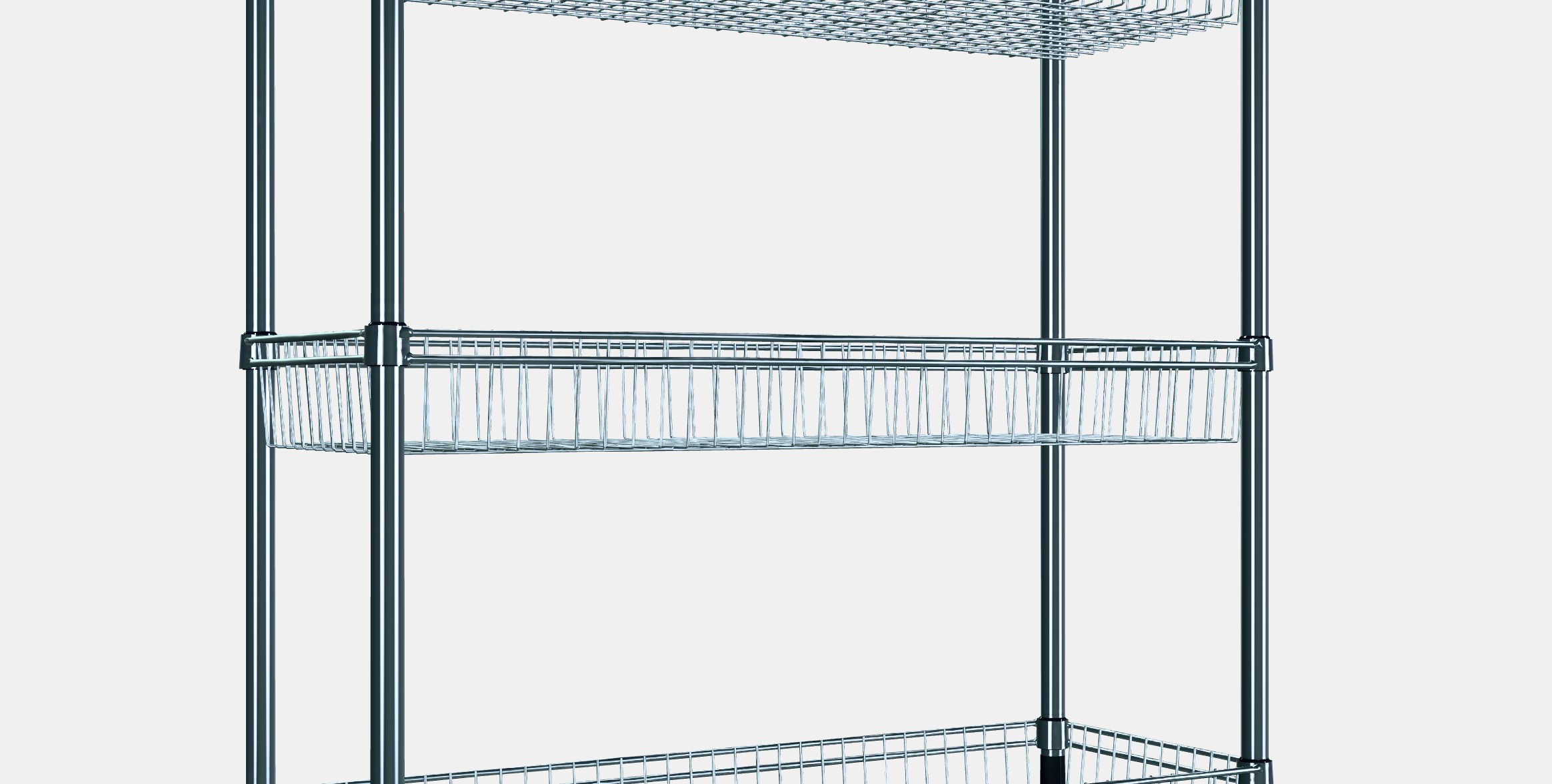 OMAR Regal with 3 baskets 1 Low-poly 3D model_4