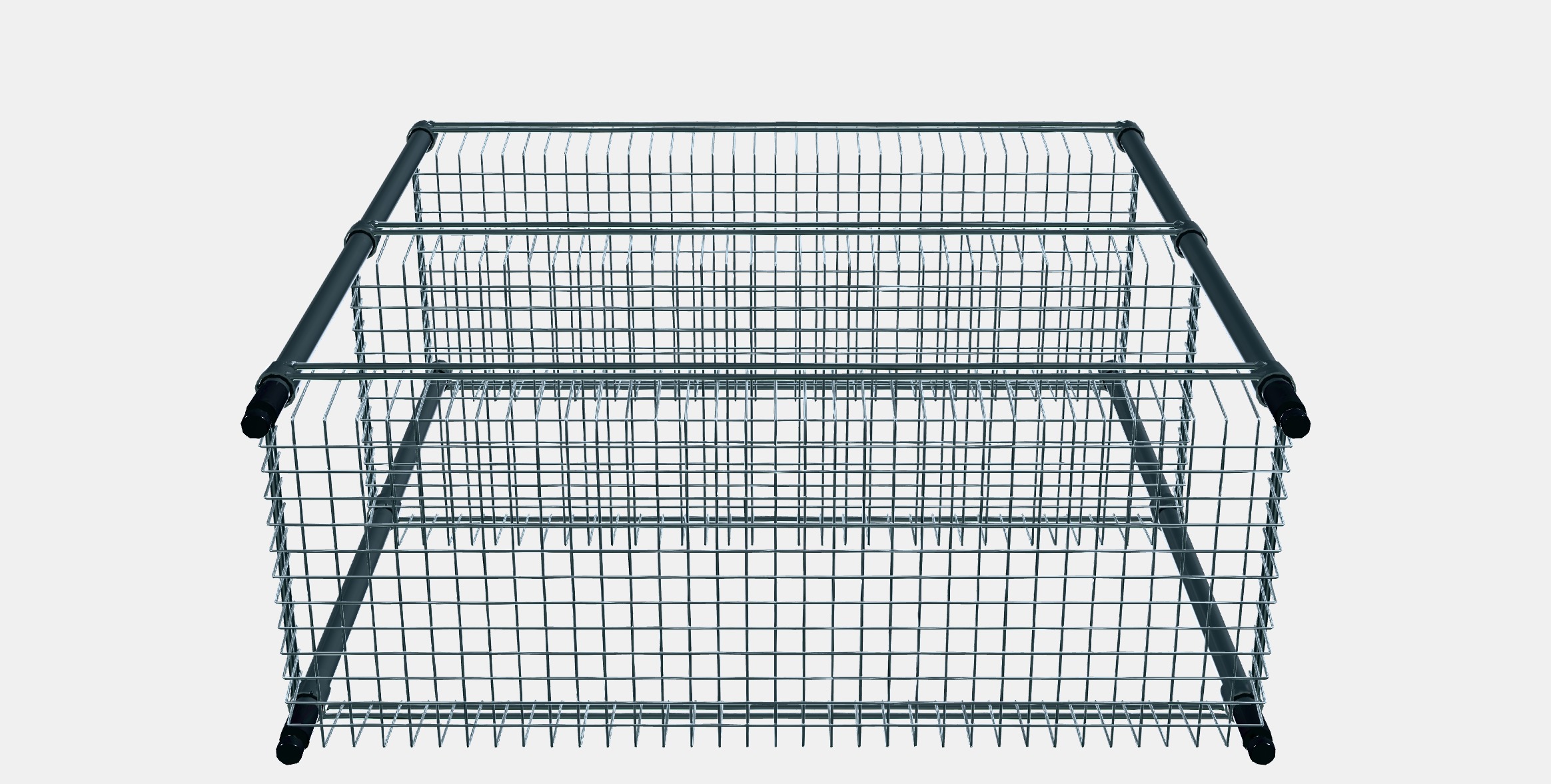 OMAR Regal with 3 baskets 1 Low-poly 3D model_7