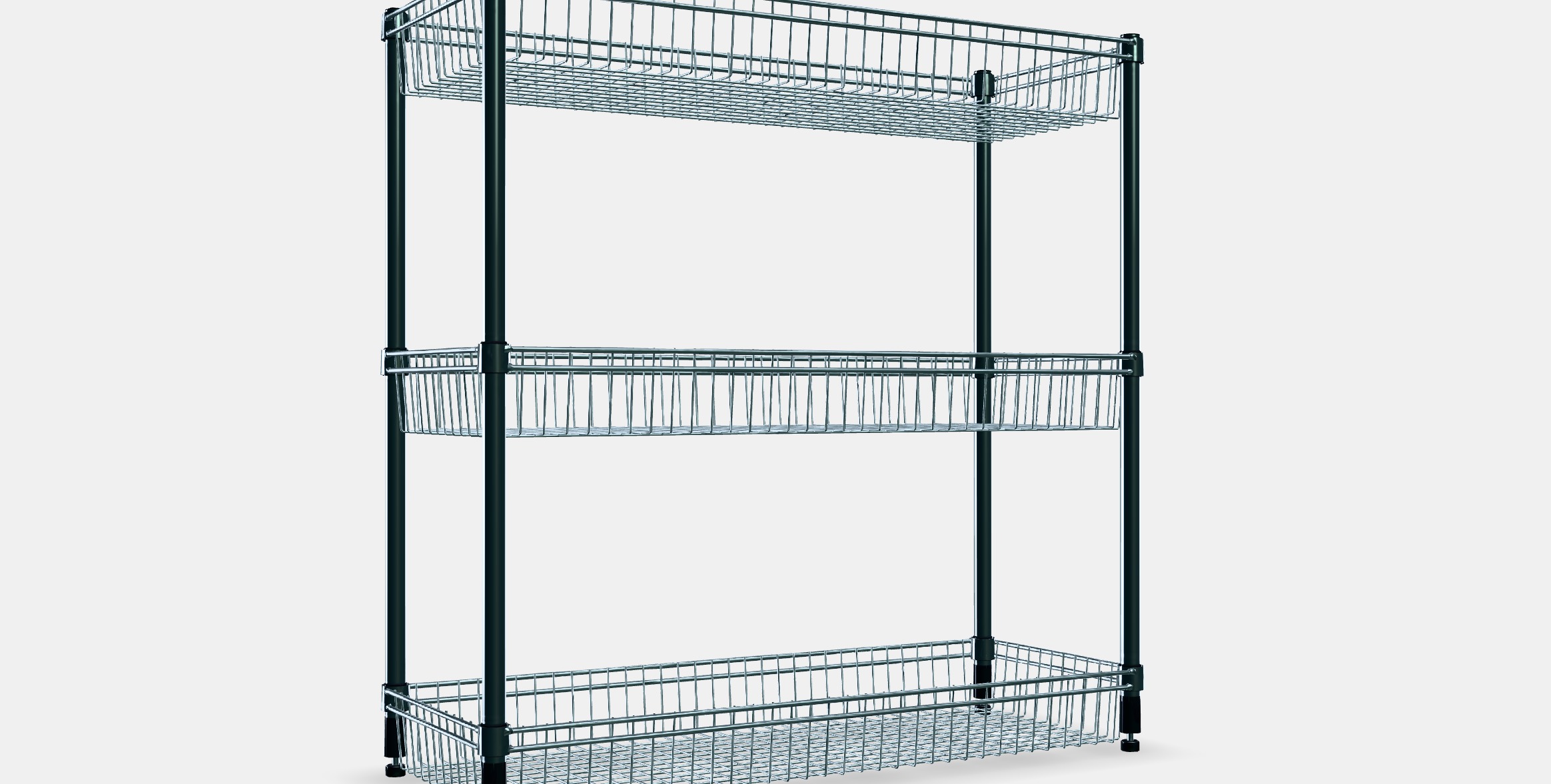 OMAR Regal with 3 baskets 1 Low-poly 3D model_9