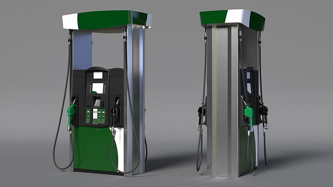Gas Pump Green 3D model 4