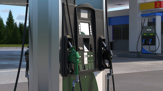 Gas Pump Green 3D model 3