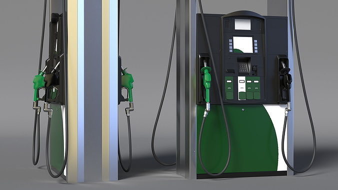 Gas Pump Green 3D model 5