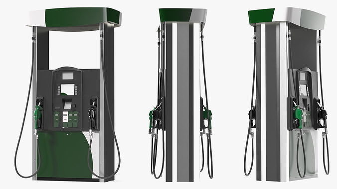 Gas Pump Green 3D model 6
