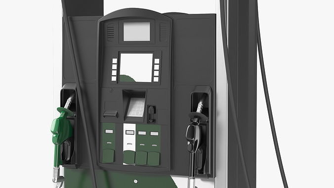 Gas Pump Green 3D model 7