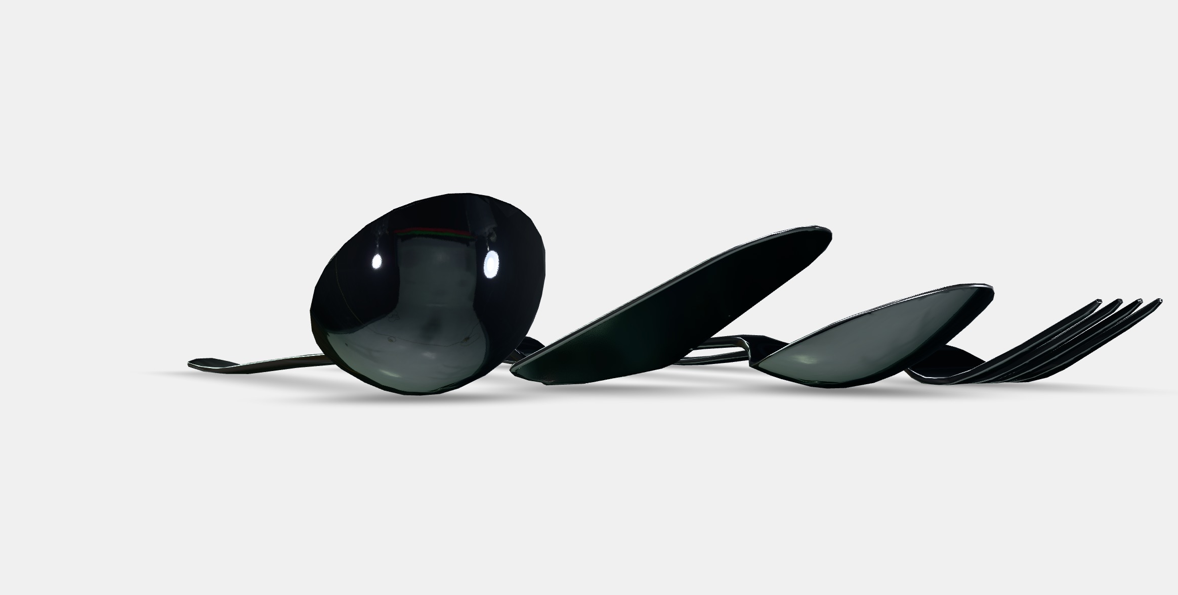 IKEA 365 4-piece serving set Low-poly 3D model_3