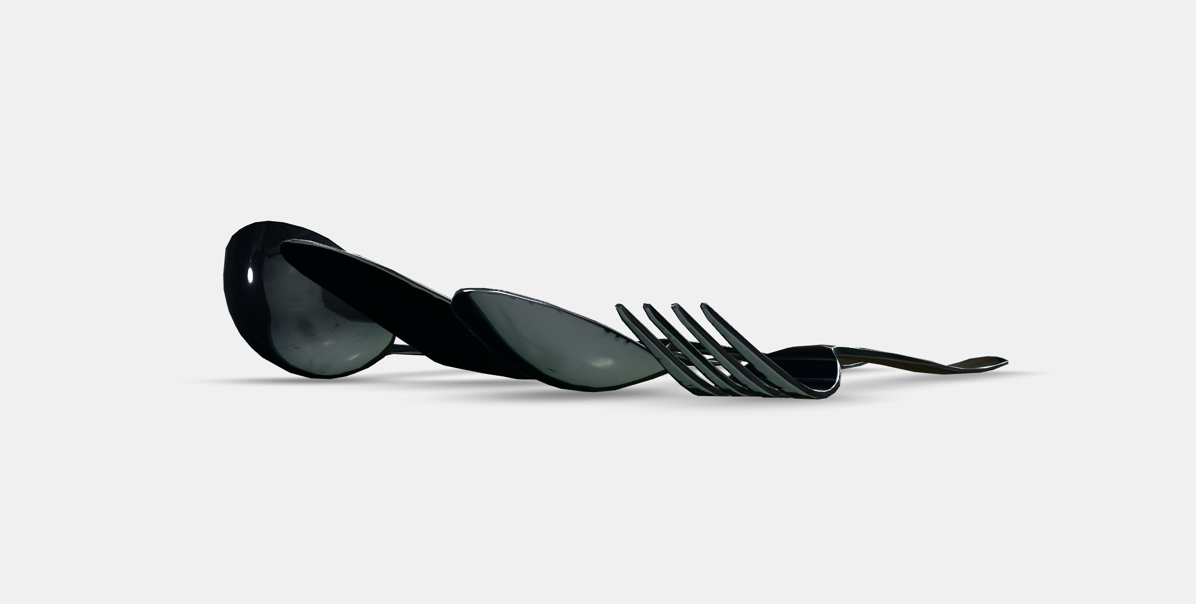 IKEA 365 4-piece serving set Low-poly 3D model_5
