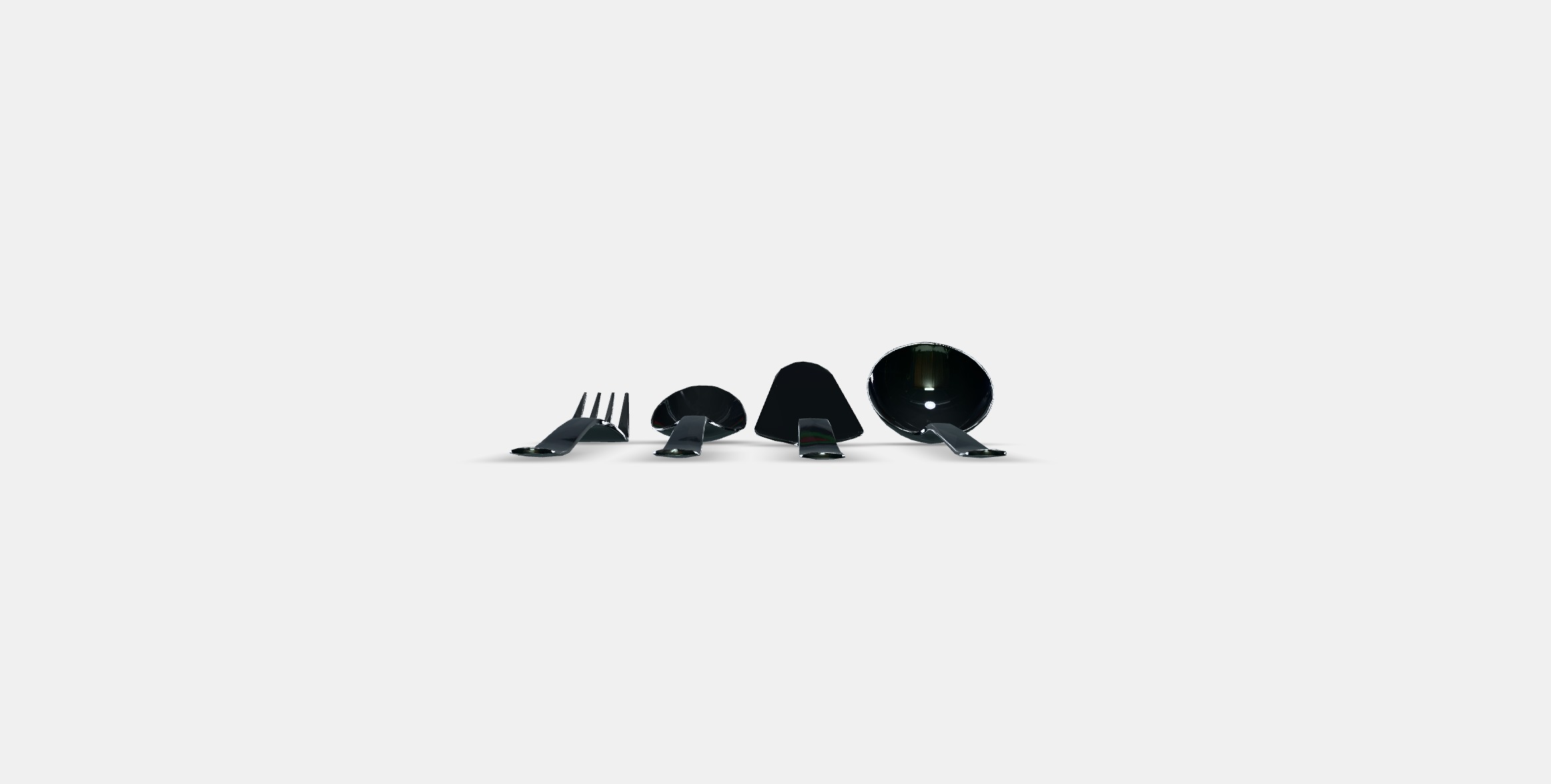 IKEA 365 4-piece serving set Low-poly 3D model_10