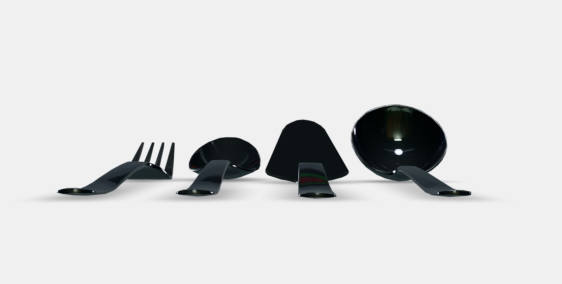 IKEA 365 4-piece serving set Low-poly 3D model_11
