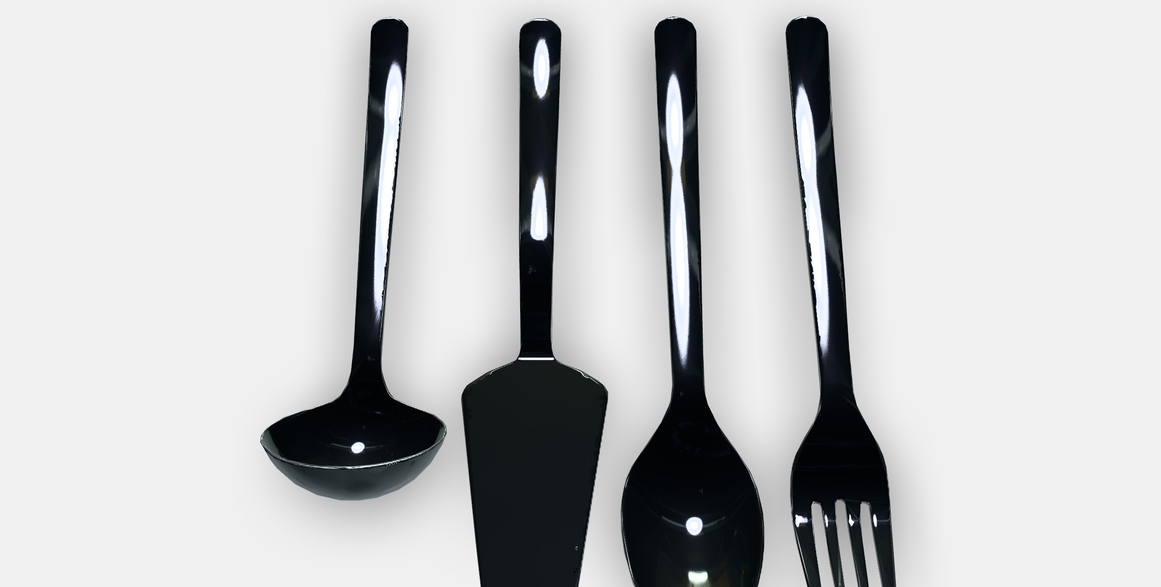 IKEA 365 4-piece serving set Low-poly 3D model_7