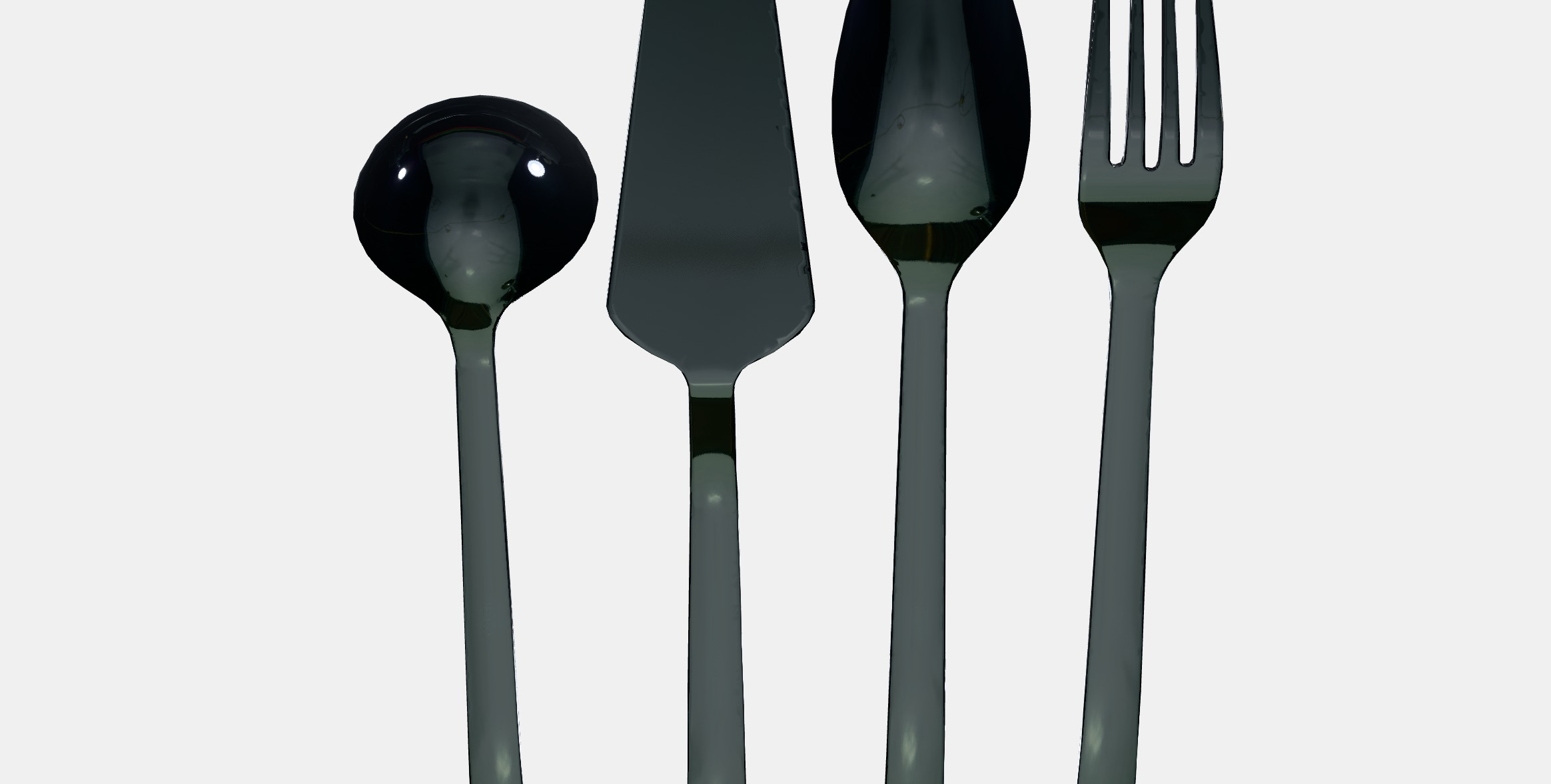 IKEA 365 4-piece serving set Low-poly 3D model_8