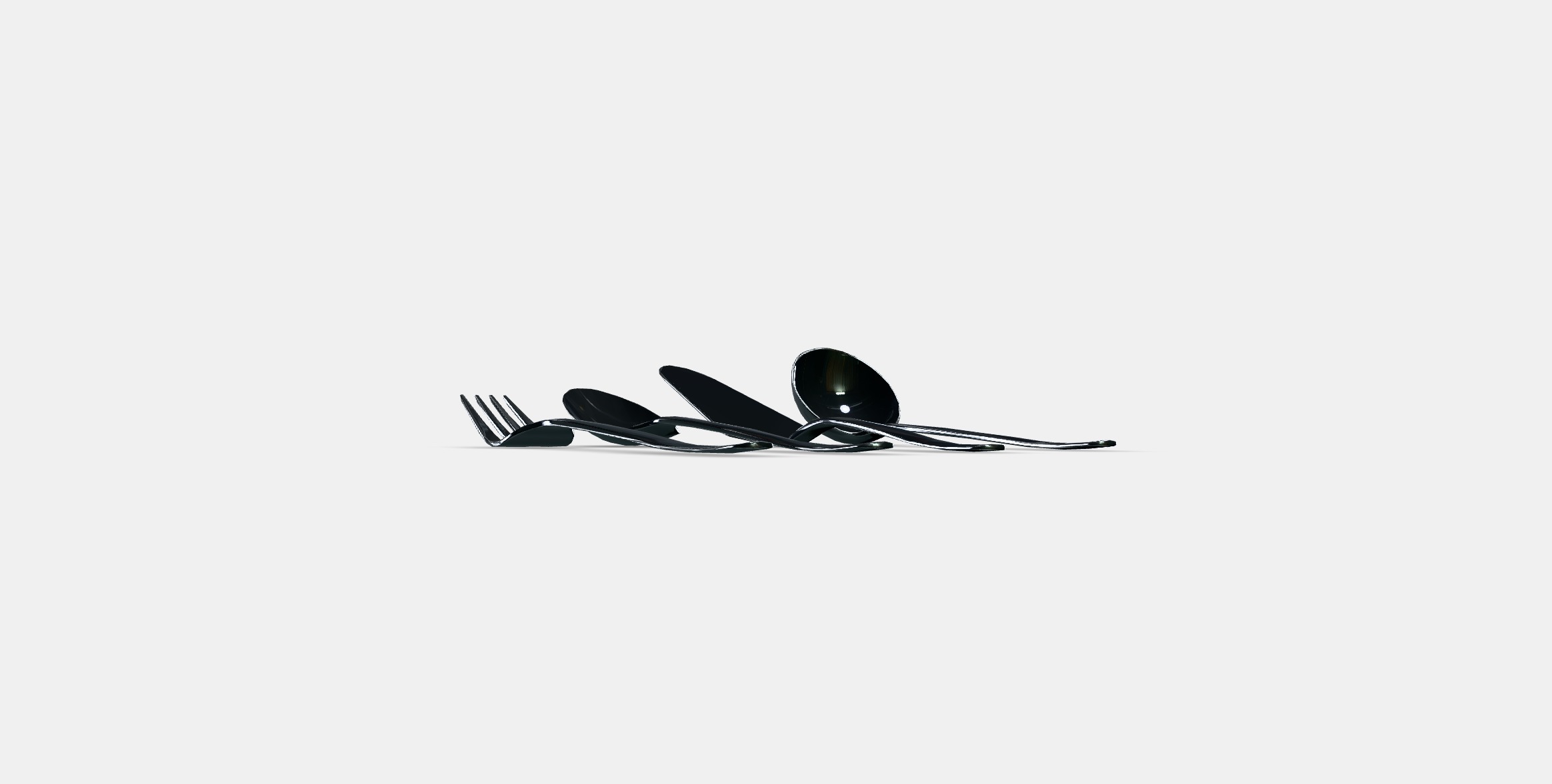 IKEA 365 4-piece serving set Low-poly 3D model_2