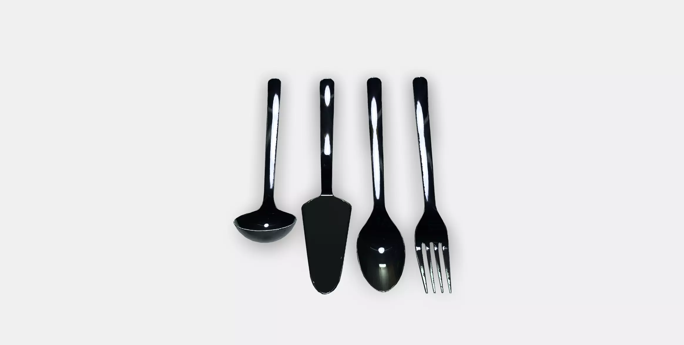 IKEA 365 4-piece serving set Low-poly 3D model_0
