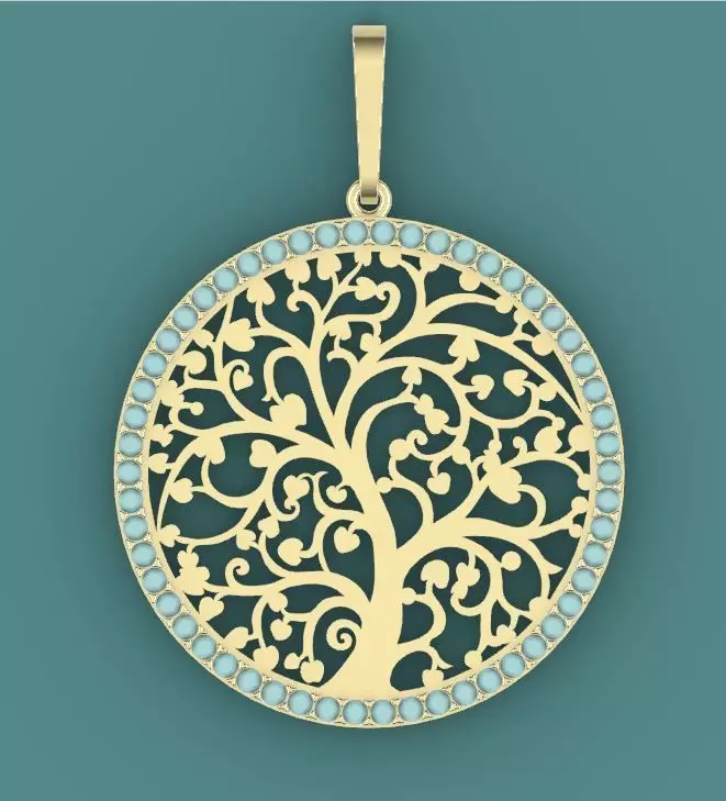 Tree of Life pendant 3D print model_0