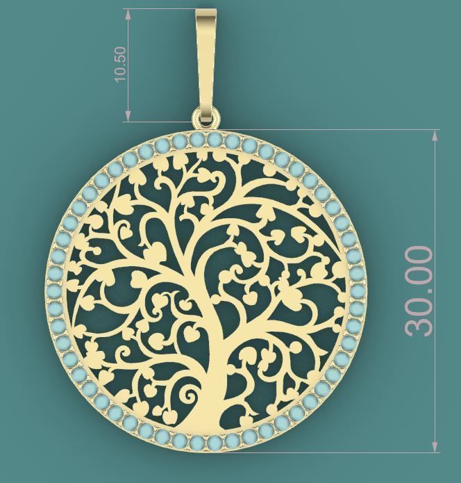 Tree of Life pendant 3D print model_1
