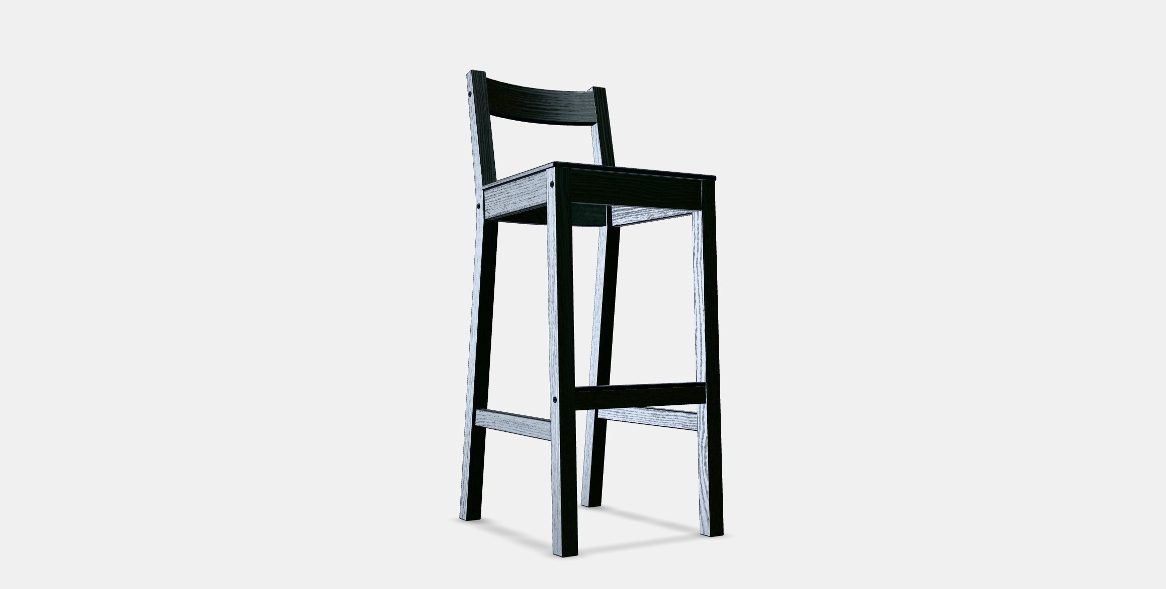 NORDVIKEN Bar stool with backrest Low-poly 3D model_3