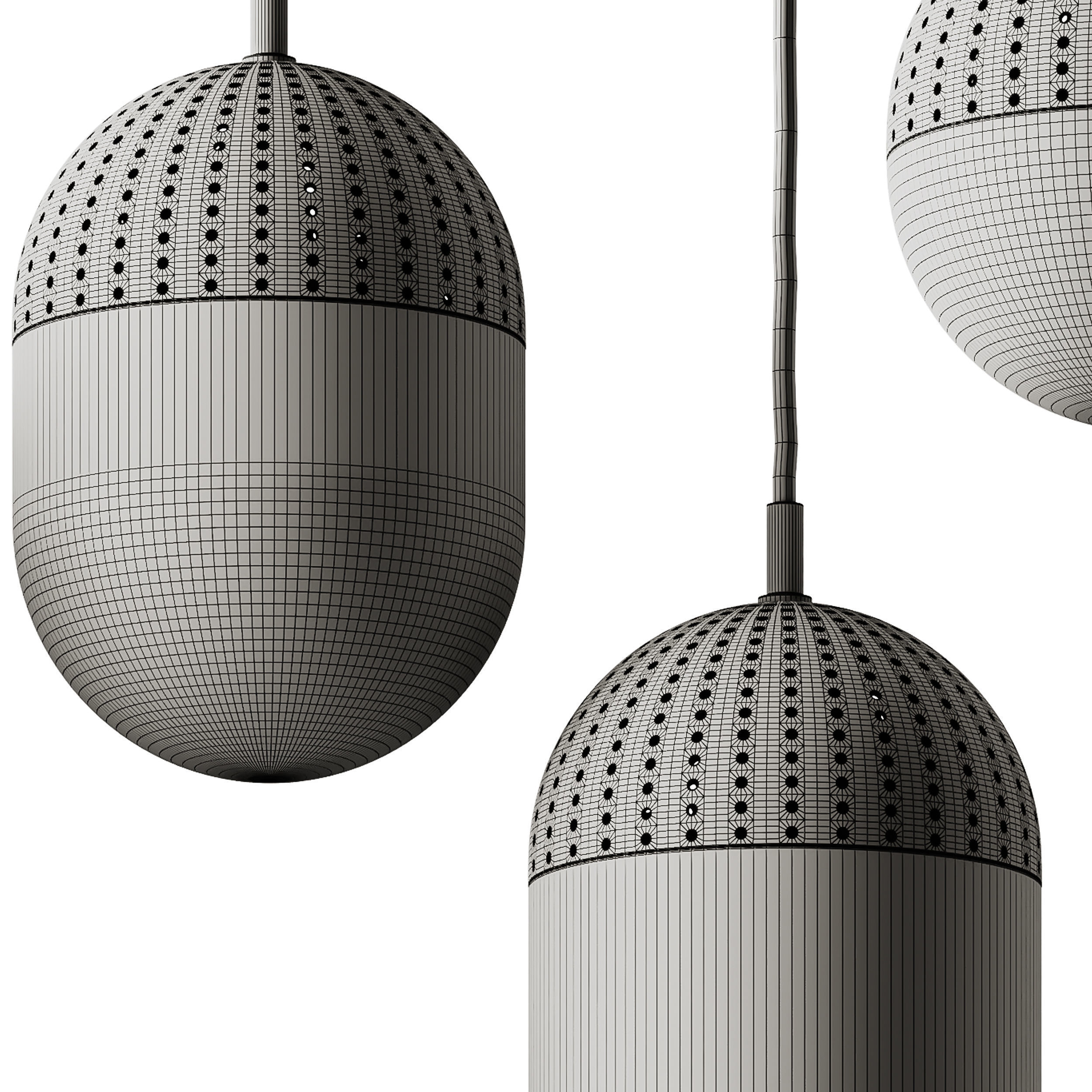 Woud Dot Pendant Lamp 3D model_5