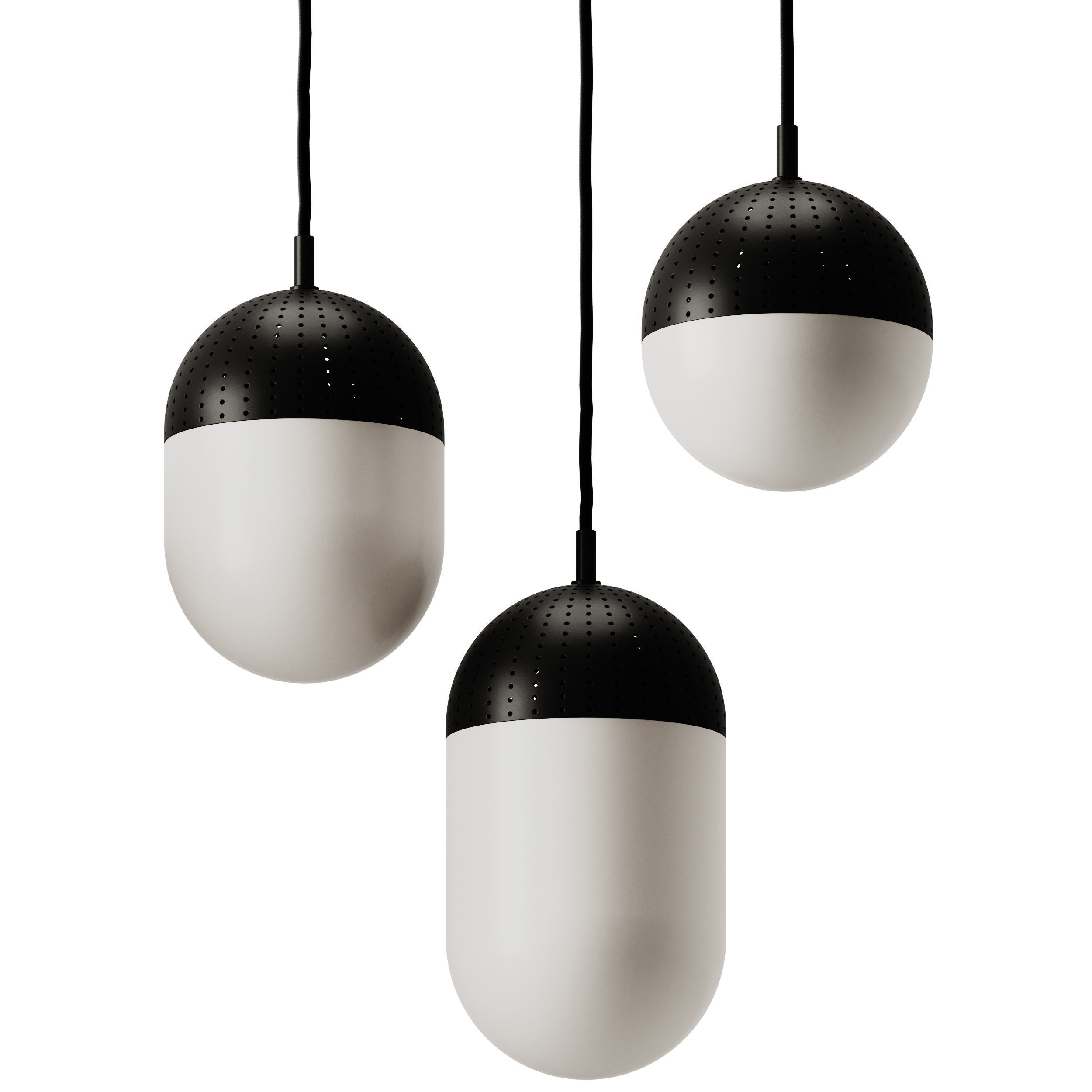 Woud Dot Pendant Lamp 3D model_1