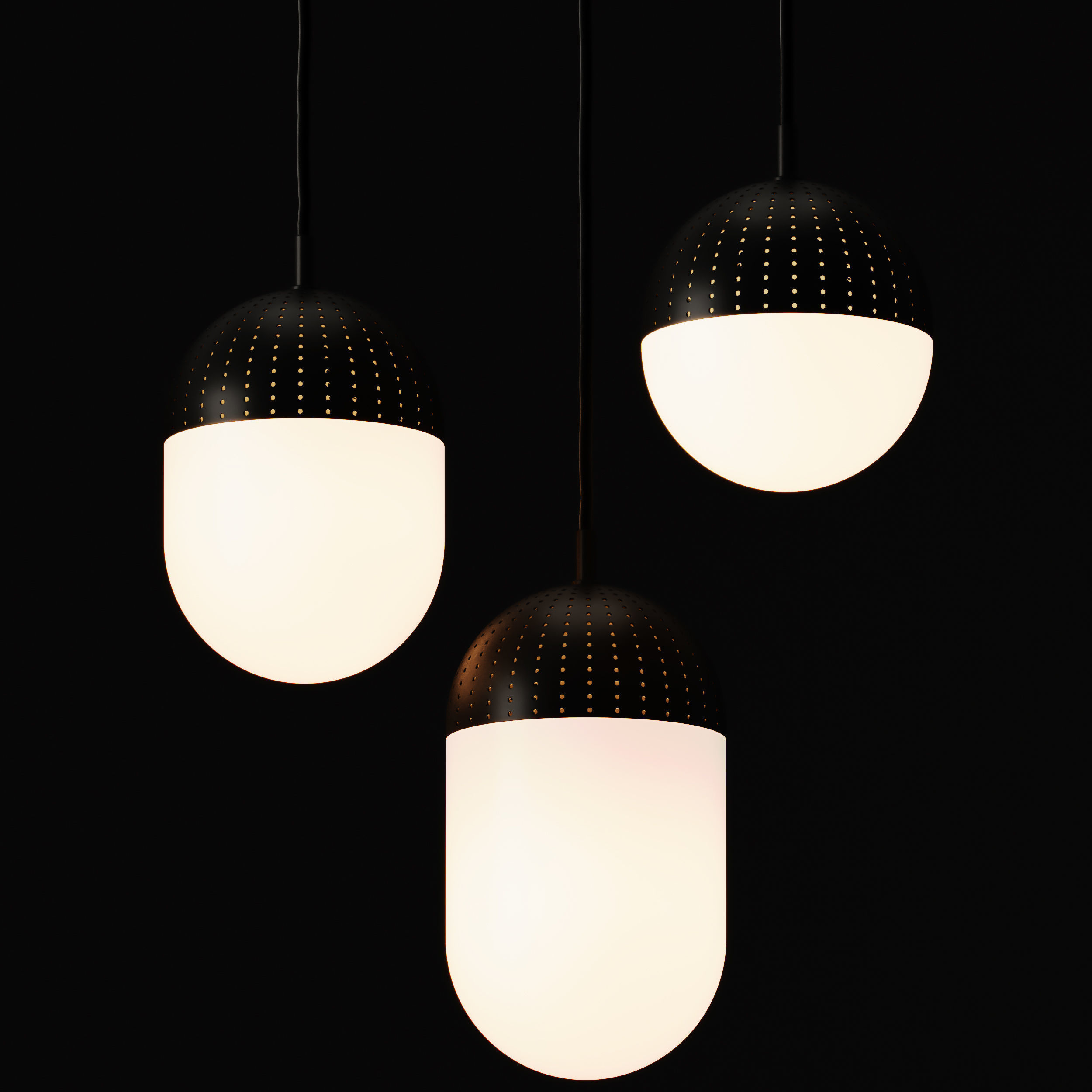 Woud Dot Pendant Lamp 3D model_3