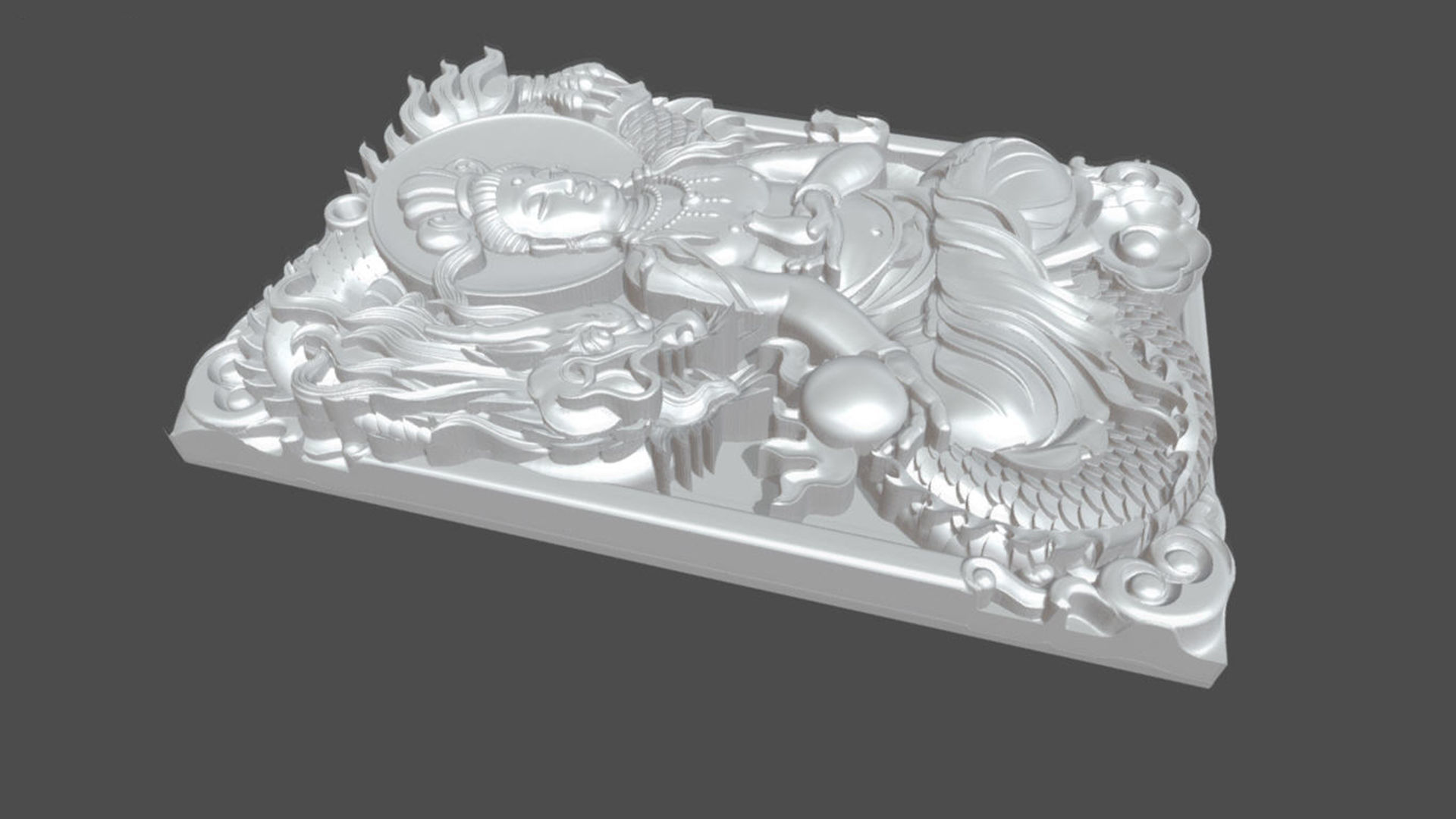 Guanyin and dragon 3D model_4
