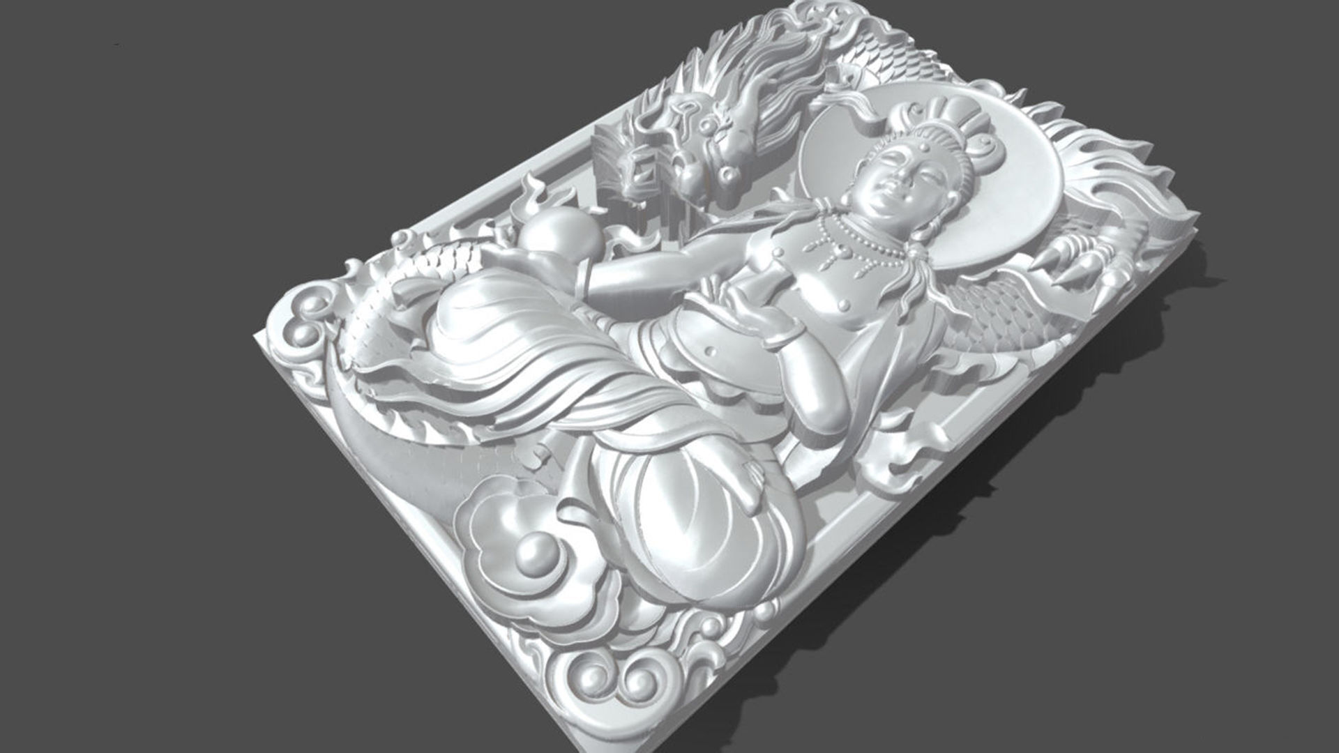 Guanyin and dragon 3D model_2