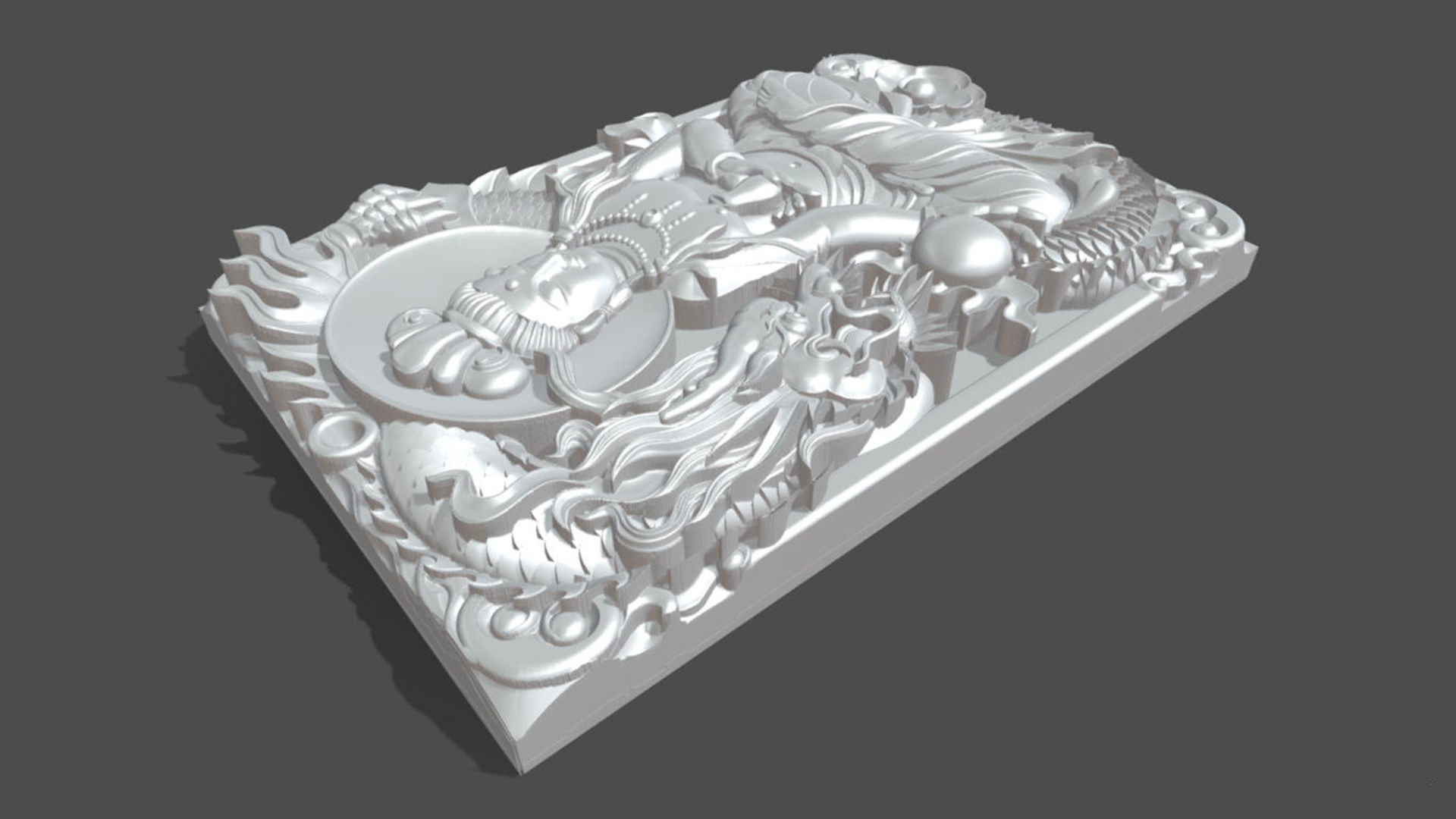 Guanyin and dragon 3D model_5