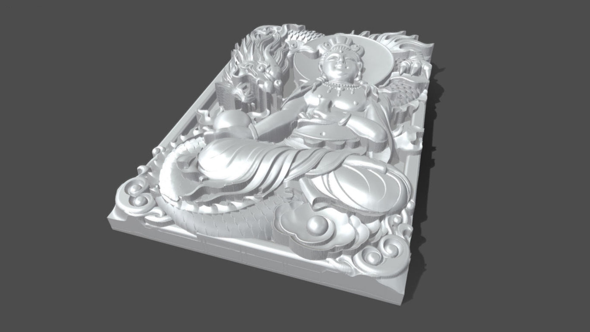 Guanyin and dragon 3D model_1