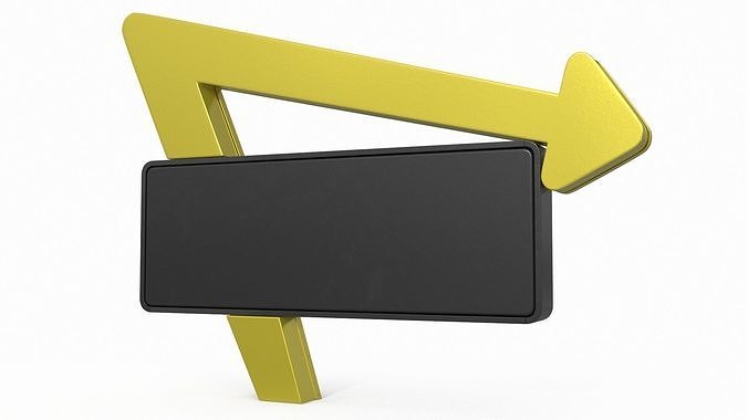 Black Gold Burger Sign 3D model 5