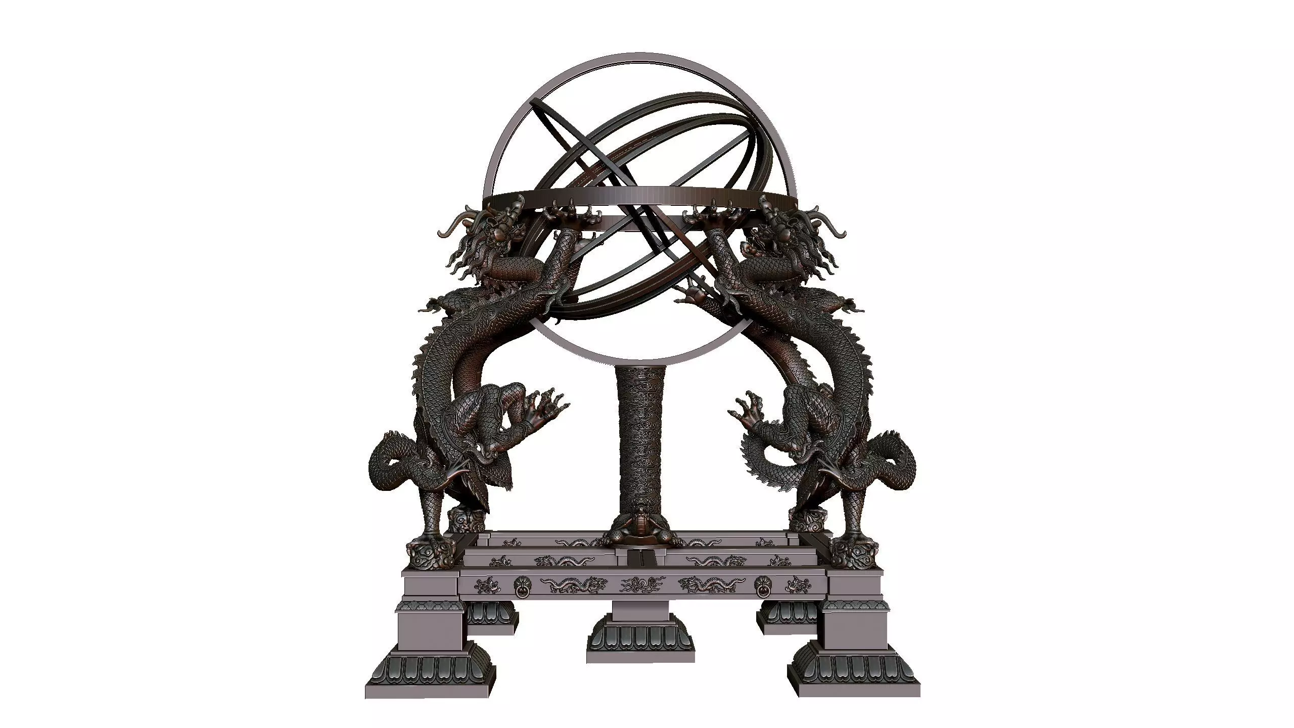 Chinese Armillary sphere 3D print model_0