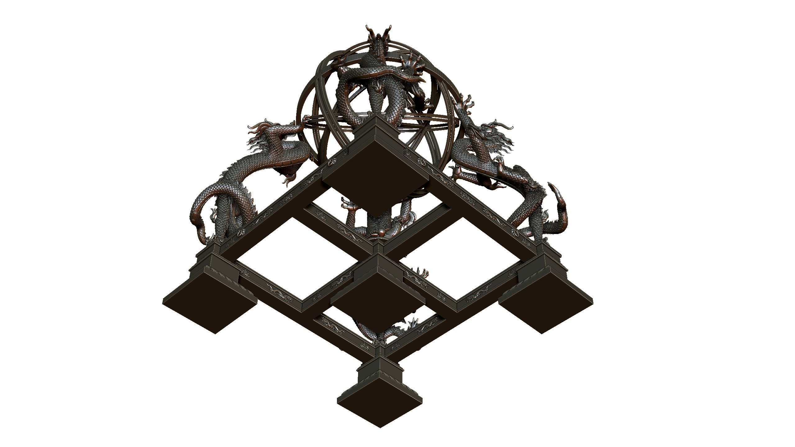 Chinese Armillary sphere 3D print model_5