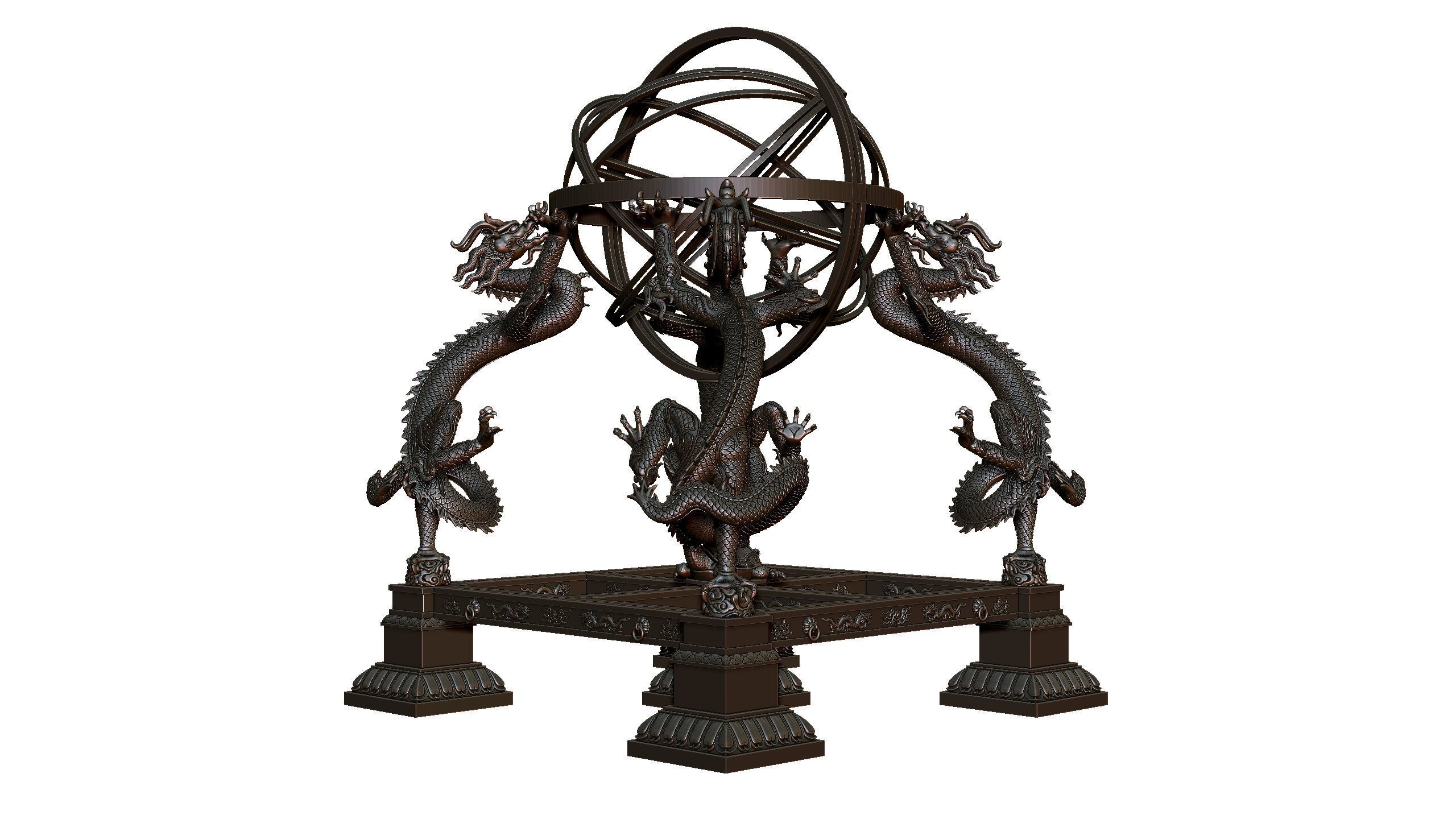 Chinese Armillary sphere 3D print model_2