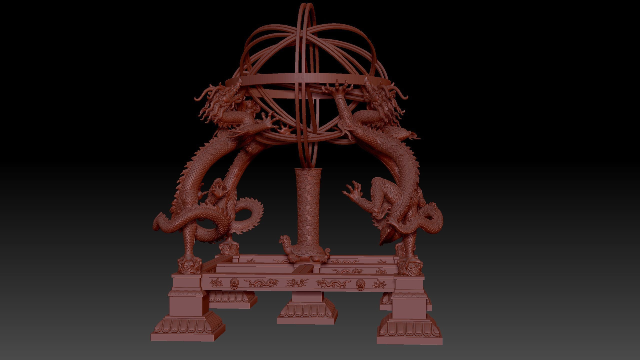 Chinese Armillary sphere 3D print model_13