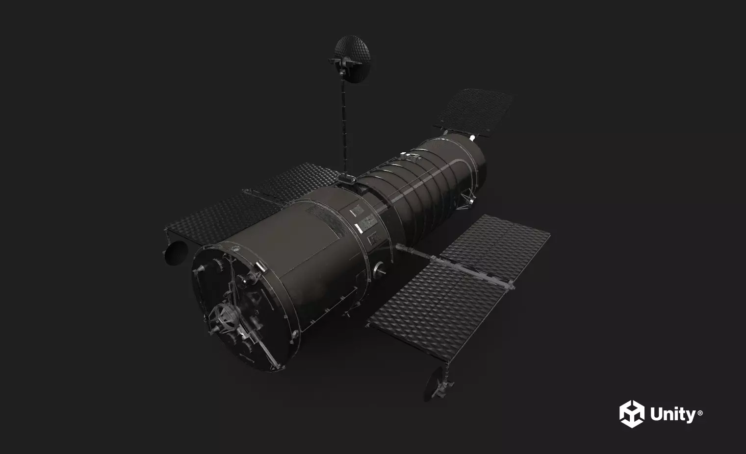 Hubble Satelite Low-poly 3D model_0