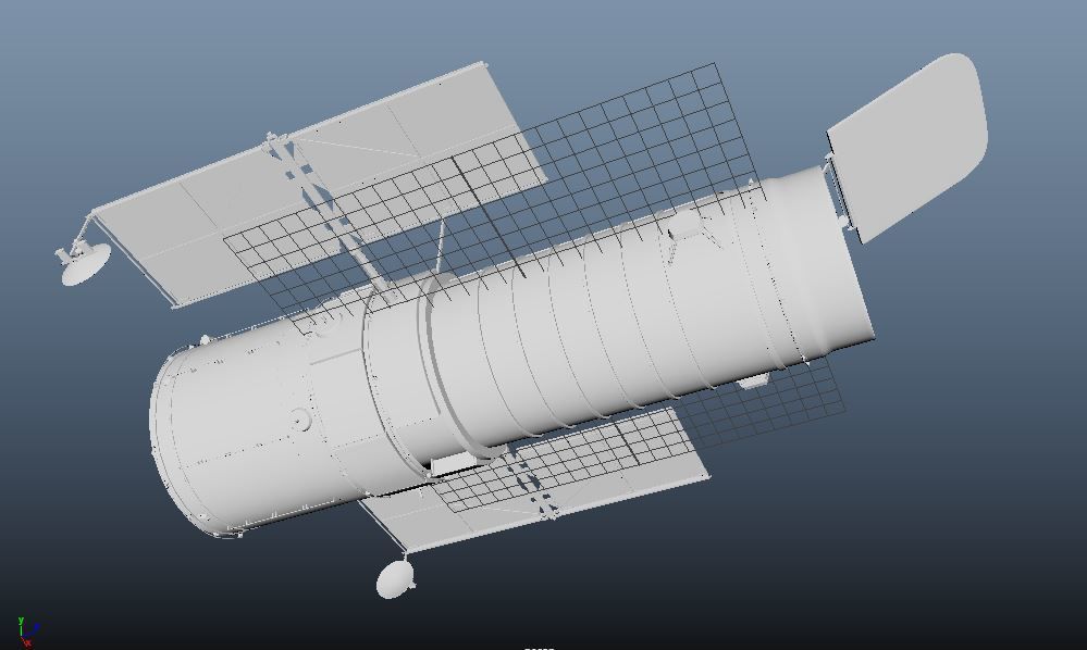 Hubble Satelite Low-poly 3D model_2