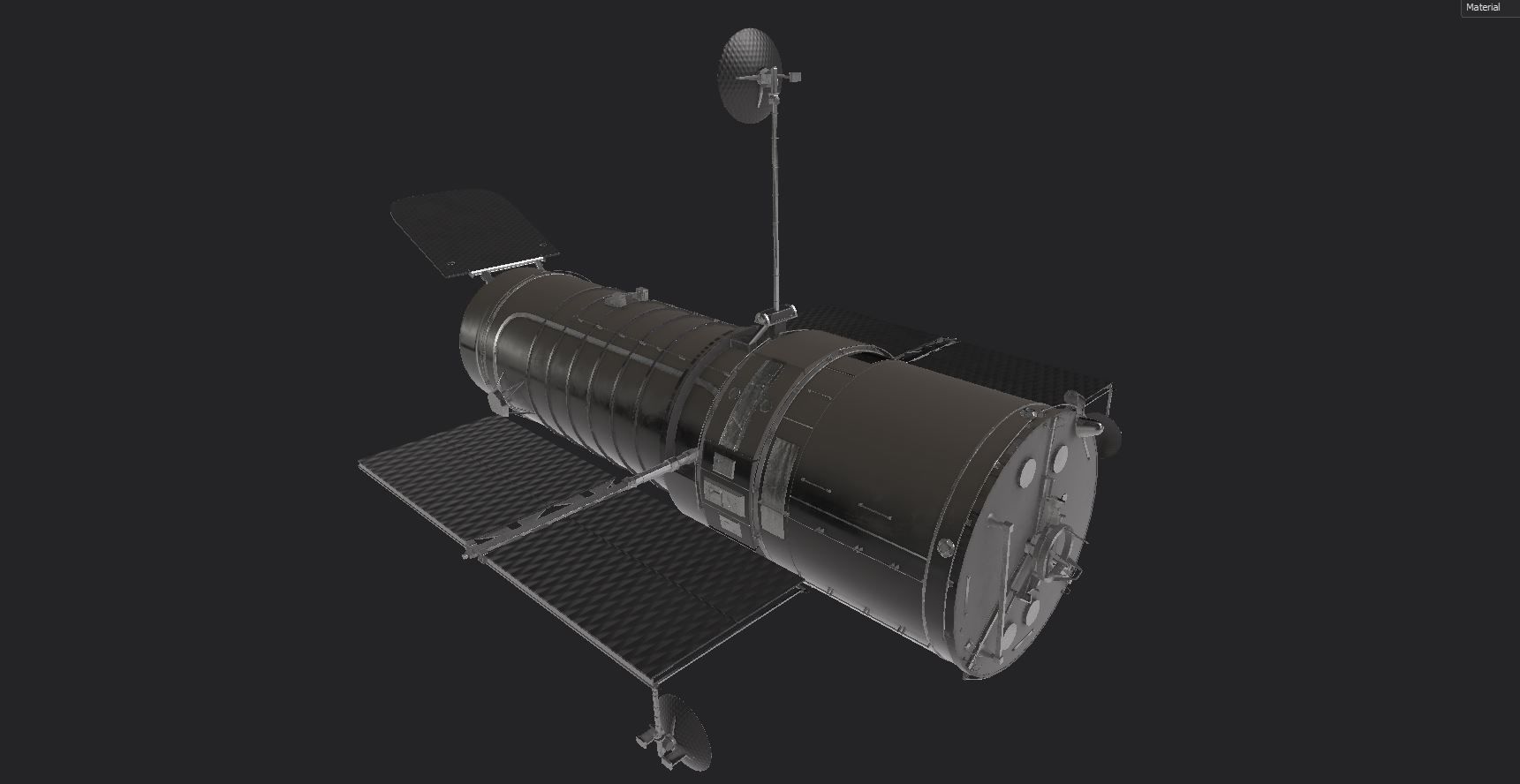Hubble Satelite Low-poly 3D model_8