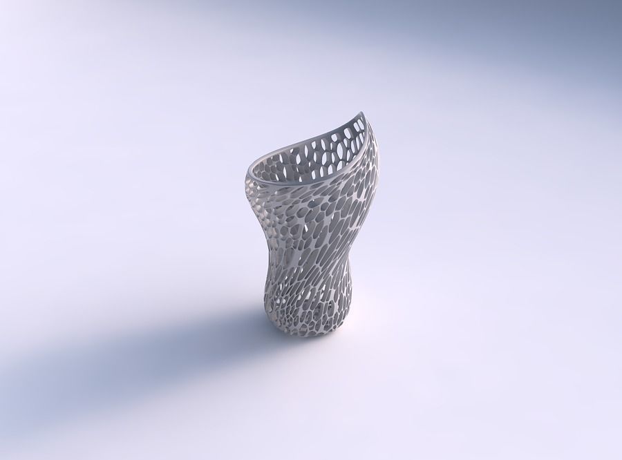 Vase vortex smooth with organic lattice and twisted thickness 3D print model_0