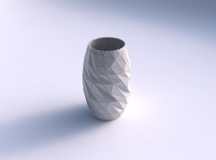 Vase twisted with random triangle plates 3D print model_0