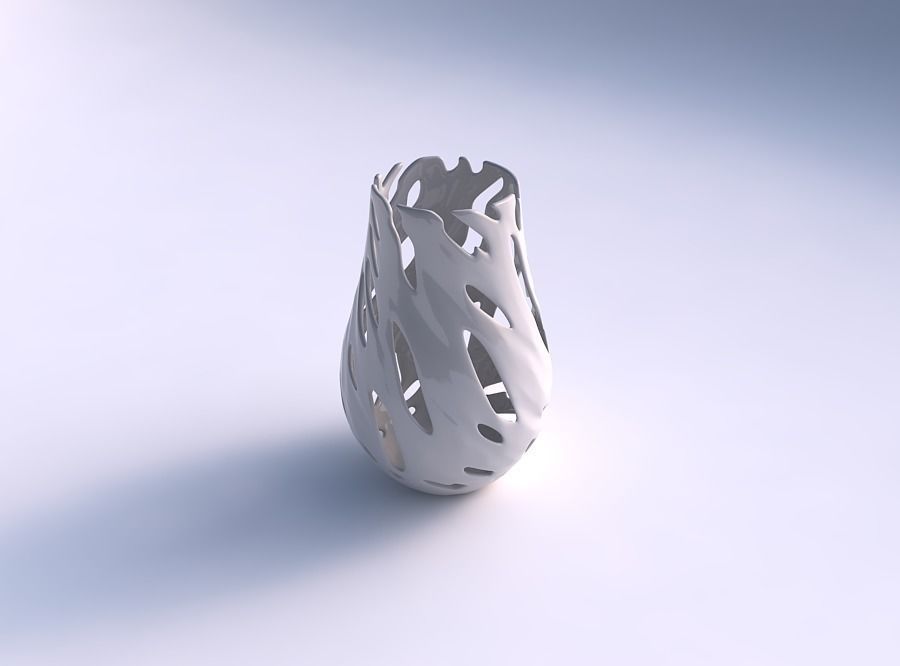 Vase twisted with smooth cuts 3D print model_0