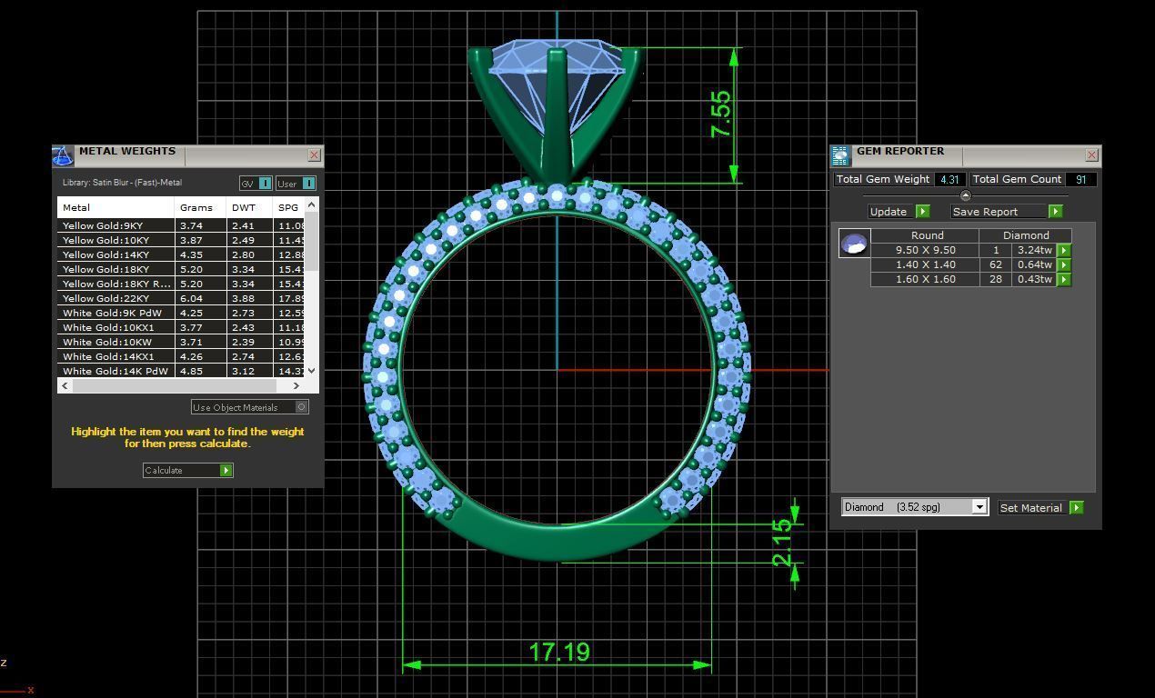Diamond rings  3D print model_13