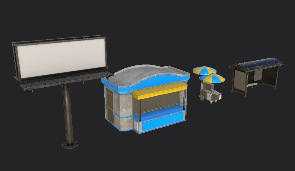 Amusement Park Environment Low-poly 3D model_4