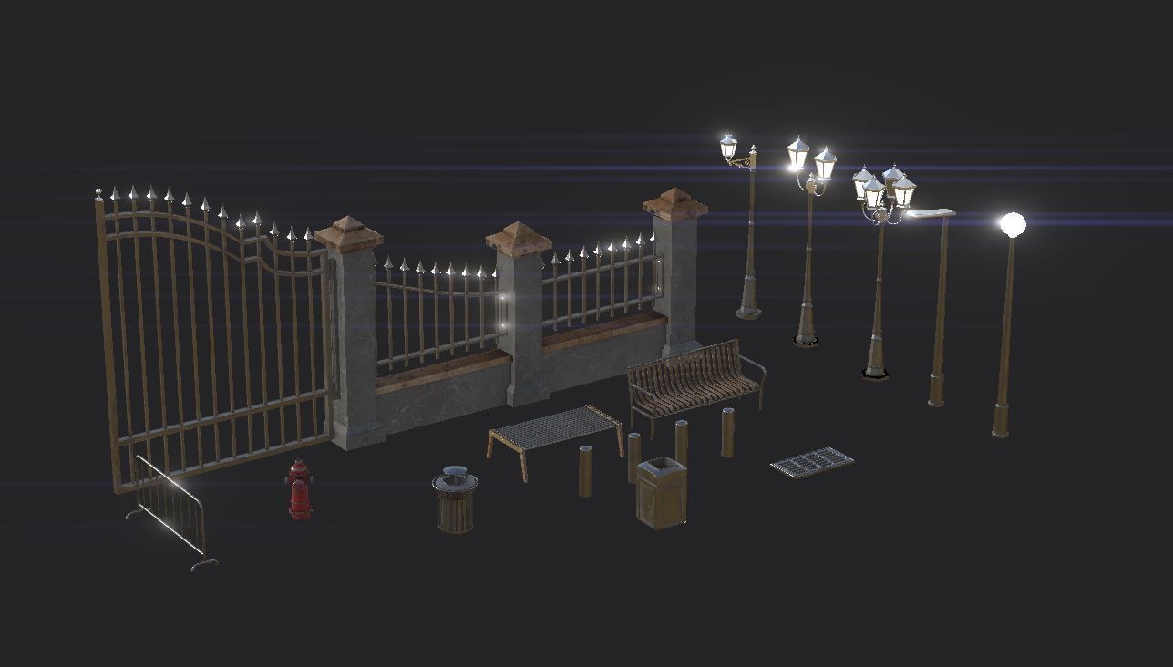 Amusement Park Environment Low-poly 3D model_6