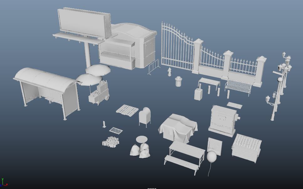 Amusement Park Environment Low-poly 3D model_3