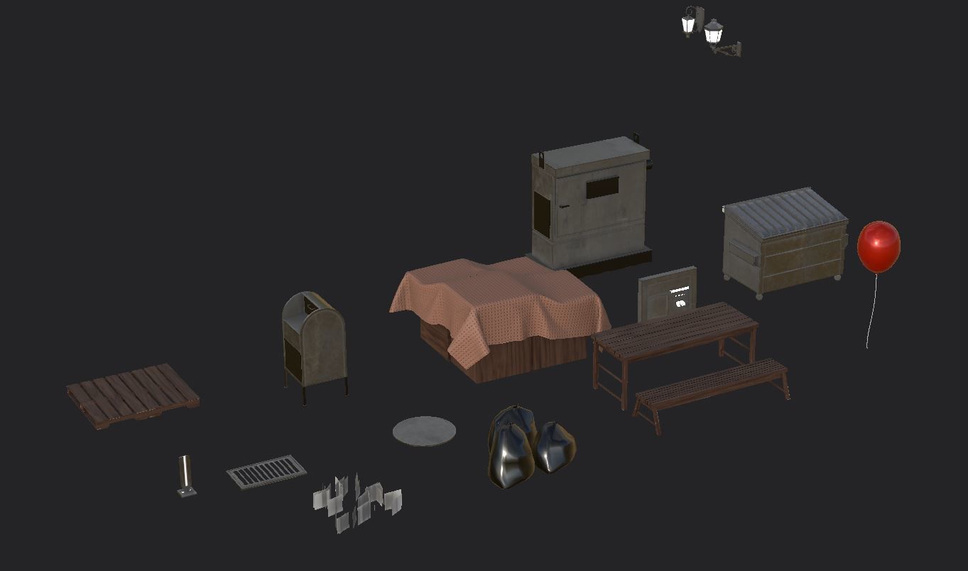 Amusement Park Environment Low-poly 3D model_8