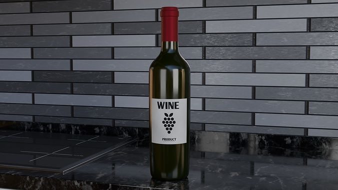 Bottle of Wine 3D model