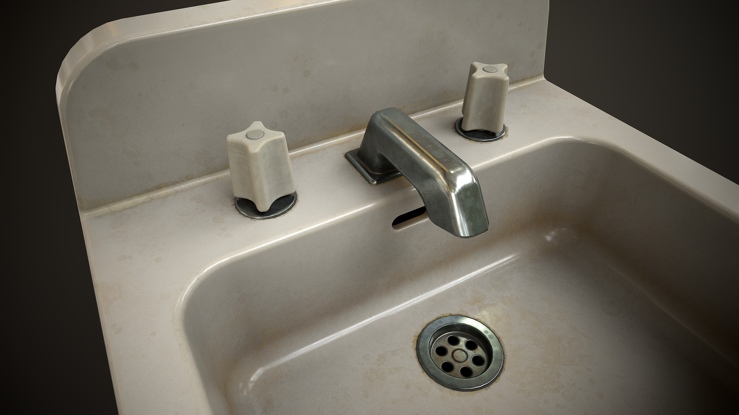 Bathroom sink Low-poly 3D model_7