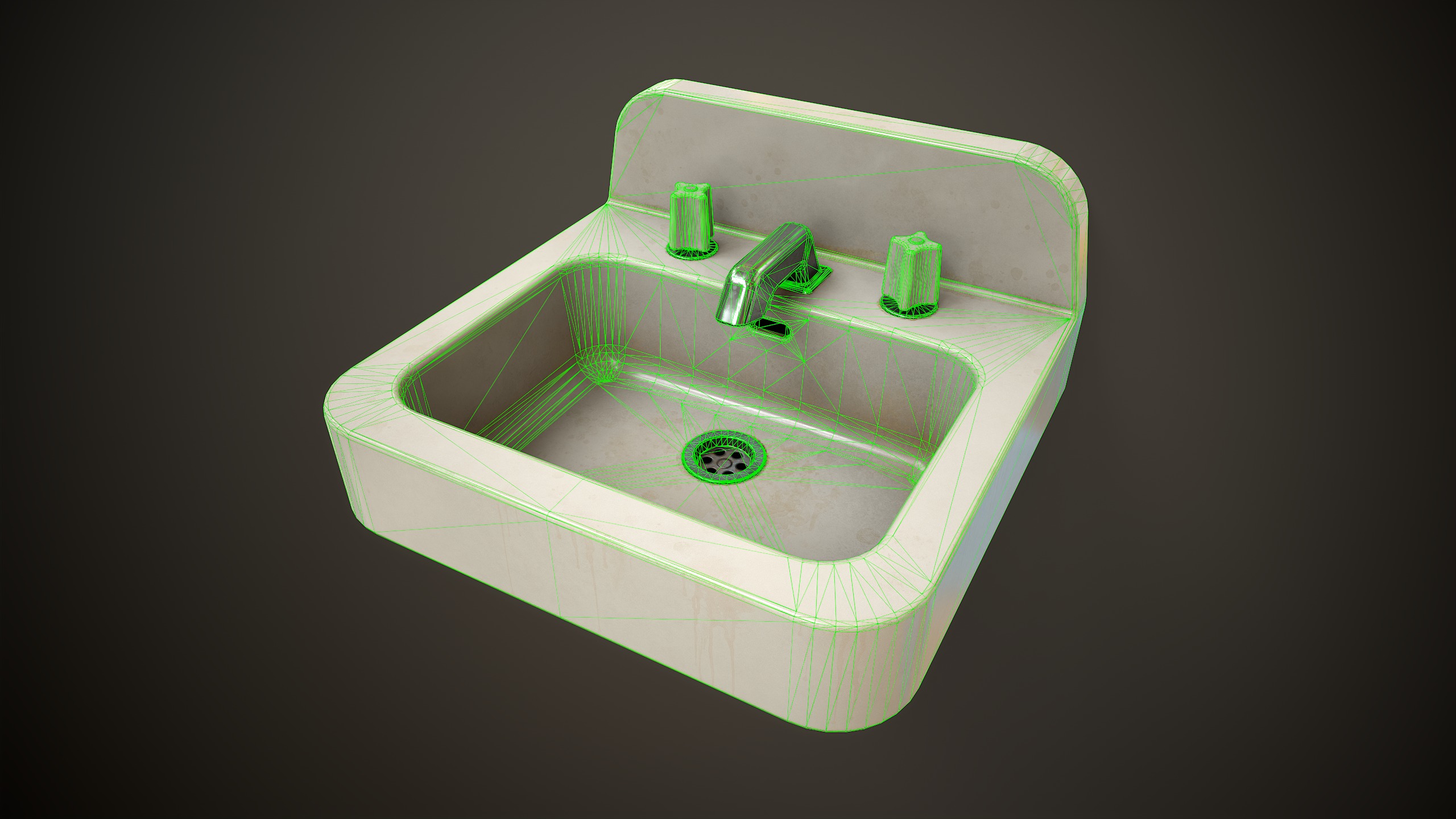 Bathroom sink Low-poly 3D model_10
